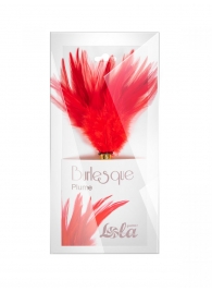 Красный перьевой тиклер Plume - 23 см. - Lola Lingerie - купить с доставкой в Великом Новгороде