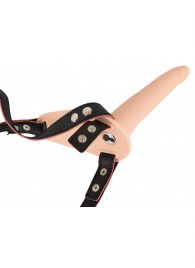 Телесный поясной страпон с вибрацией Vibrating Strap-On - 15,7 см. - Orion - купить с доставкой в Великом Новгороде