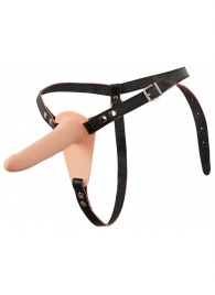 Телесный поясной страпон с вибрацией Vibrating Strap-On - 15,7 см. - Orion - купить с доставкой в Великом Новгороде