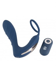 Синий вибростимулятор простаты с кольцом - 14,5 см. - Orion - в Великом Новгороде купить с доставкой