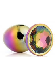 Голографическая анальная втулка с радужным кристаллом - 7,1 см. - Dream Toys - купить с доставкой в Великом Новгороде
