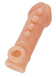 Телесная закрытая насадка с шишечками Cock Sleeve Size S - 13,8 см. - KOKOS - в Великом Новгороде купить с доставкой