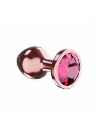 Пробка цвета розового золота с малиновым кристаллом Diamond Ruby Shine S - 7,2 см. - Lola Games - купить с доставкой в Великом Новгороде