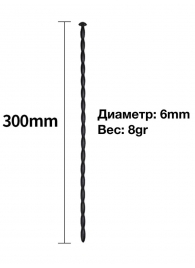 Черный уретральный расширитель - 30 см. - Rubber Tech Ltd - купить с доставкой в Великом Новгороде