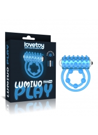 Голубое, светящееся в темноте виброкольцо Lumino Play Vibrating Penis Ring - Lovetoy - в Великом Новгороде купить с доставкой