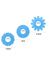 Набор из 3 голубых, светящихся в темноте эрекционных колец Lumino Play - Lovetoy - в Великом Новгороде купить с доставкой