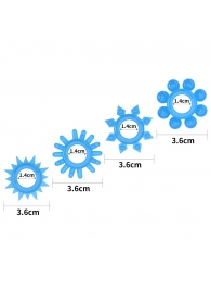 Набор из 4 голубых, светящихся в темноте эрекционных колец Lumino Play - Lovetoy - в Великом Новгороде купить с доставкой