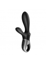 Черный анальный вибратор Heat Climax+ с функцией нагрева - 20,6 см. - Satisfyer - в Великом Новгороде купить с доставкой
