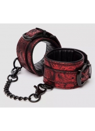 Красно-черные наручники Reversible Faux Leather Wrist Cuffs - Fifty Shades of Grey - купить с доставкой в Великом Новгороде