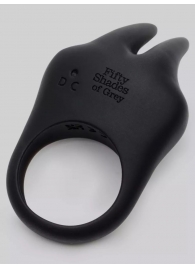 Черное эрекционное виброкольцо Sensation Rechargeable Vibrating Rabbit Love Ring - Fifty Shades of Grey - в Великом Новгороде купить с доставкой