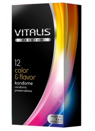 Цветные ароматизированные презервативы VITALIS PREMIUM color   flavor - 12 шт. - Vitalis - купить с доставкой в Великом Новгороде
