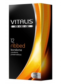 Ребристые презервативы VITALIS PREMIUM ribbed - 12 шт. - Vitalis - купить с доставкой в Великом Новгороде