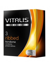 Ребристые презервативы VITALIS PREMIUM ribbed - 3 шт. - Vitalis - купить с доставкой в Великом Новгороде