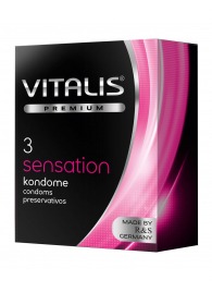 Презервативы с пупырышками и кольцами VITALIS PREMIUM sensation - 3 шт. - Vitalis - купить с доставкой в Великом Новгороде