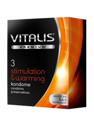 Презервативы VITALIS PREMIUM stimulation   warming с согревающим эффектом - 3 шт. - Vitalis - купить с доставкой в Великом Новгороде