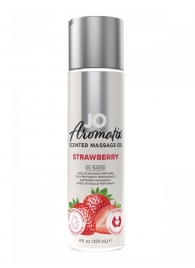 Массажное масло JO Aromatix Massage Oil Strawberry с ароматом клубники - 120 мл. - System JO - купить с доставкой в Великом Новгороде