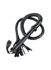 Длинный кожаный кнут с хлопушками на конце - ToyFa - купить с доставкой в Великом Новгороде