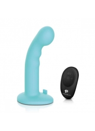 Голубая изогнутая насадка 6in Remote Control Ripple P-Spot G-Spot на черных трусиках - 16 см. - Pegasus - купить с доставкой в Великом Новгороде