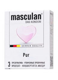 Супертонкие презервативы Masculan Pur - 3 шт. - Masculan - купить с доставкой в Великом Новгороде