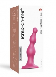 Розовая насадка Strap-On-Me Dildo Plug Beads size S - Strap-on-me - купить с доставкой в Великом Новгороде