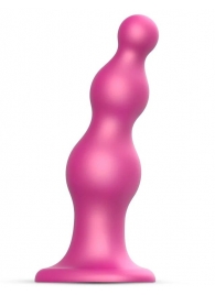 Розовая насадка Strap-On-Me Dildo Plug Beads size S - Strap-on-me - купить с доставкой в Великом Новгороде