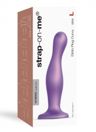 Фиолетовая насадка Strap-On-Me Dildo Plug Curvy size L - Strap-on-me - купить с доставкой в Великом Новгороде