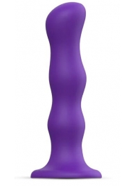 Фиолетовая насадка Strap-On-Me Dildo Geisha Balls size M - Strap-on-me - купить с доставкой в Великом Новгороде