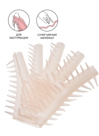 Телесная перчатка-мастубратор для чувственного массажа - Штучки-дрючки - в Великом Новгороде купить с доставкой