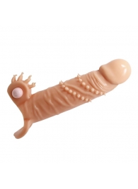 Телесная удлиняющая вибронасадка Penis Sleeve Connor - 17 см. - Baile - в Великом Новгороде купить с доставкой