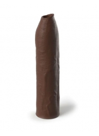 Коричневая насадка-удлинитель Uncut Silicone Penis Enhancer - 17,8 см. - Pipedream - в Великом Новгороде купить с доставкой