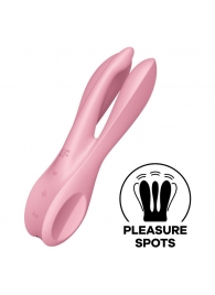 Розовый вибратор Threesome 1 с  пальчиками - Satisfyer в Великом Новгороде Розовый вибратор Threesome 1 с  пальчиками - Satisfyer