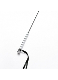 Черный кожаный стек с гладкой ручкой - 55 см. - Crazy Handmade - купить с доставкой в Великом Новгороде