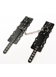 Узорчатые кожаные оковы с регулируемыми ремешками - Crazy Handmade - купить с доставкой в Великом Новгороде