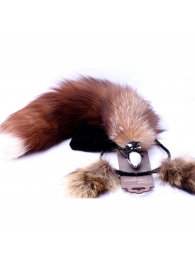 Игровой комплект: серебристая анальная пробка с пушистым хвостом и ободок-ушки - Crazy Handmade - купить с доставкой в Великом Новгороде