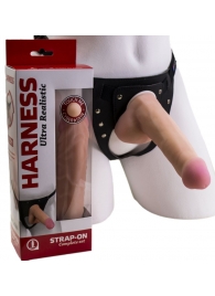 Страпон Harness из двух предметов: трусики с плугом и насадка-фаллос - 17 см. - LOVETOY (А-Полимер) - купить с доставкой в Великом Новгороде