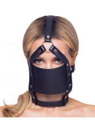 Черный намордник с кляпом-шаром Head Harness With A Gag - Orion - купить с доставкой в Великом Новгороде