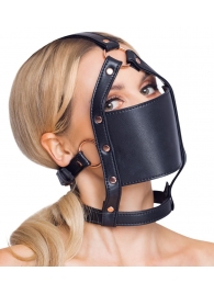 Черный намордник с кляпом-шаром Head Harness With A Gag - Orion - купить с доставкой в Великом Новгороде