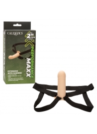 Телесный фаллопротез из силикона Extension with Harness - 15,75 см. - California Exotic Novelties - купить с доставкой в Великом Новгороде