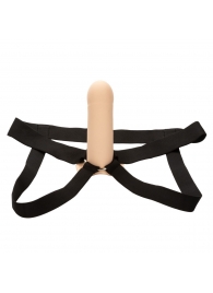 Телесный фаллопротез из силикона Extension with Harness - 15,75 см. - California Exotic Novelties - купить с доставкой в Великом Новгороде