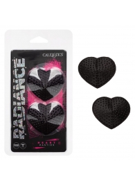 Черные пэстисы в форме сердечек Heart Pasties - California Exotic Novelties - купить с доставкой в Великом Новгороде