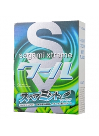 Презервативы Sagami Xtreme Mint с ароматом мяты - 3 шт. - Sagami - купить с доставкой в Великом Новгороде