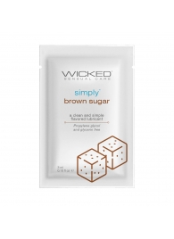 Саше лубриканта на водной основе Simply Aqua Brown Sugar с ароматом коричневого сахара - 3 мл. - Wicked - купить с доставкой в Великом Новгороде