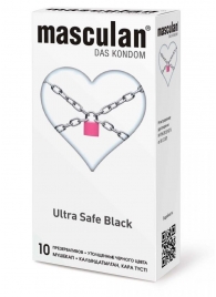 Ультрапрочные презервативы Masculan Ultra Safe Black - 10 шт. - Masculan - купить с доставкой в Великом Новгороде