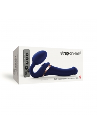 Синий безремневой страпон Multi Orgasm Size S с клиторальной стимуляцией - Strap-on-me - купить с доставкой в Великом Новгороде