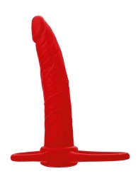 Красная насадка на пенис для двойного проникновения Black Red - 16,5 см. - ToyFa - купить с доставкой в Великом Новгороде