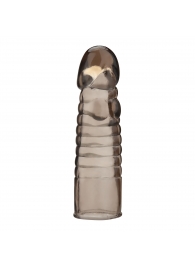 Дымчатая насадка-удлинитель Ribbed Realistic Penis Enhancing Sleeve Extension - 15,2 см. - BlueLine - в Великом Новгороде купить с доставкой