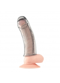 Текстурированная насадка на пенис Clear Textured Penis Enhancing Sleeve Extension - 16,5 см. - BlueLine - в Великом Новгороде купить с доставкой