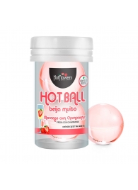 Лубрикант на масляной основе Hot Ball Beija Muito с ароматом клубники и шампанского (2 шарика по 3 гр.) - HotFlowers - купить с доставкой в Великом Новгороде