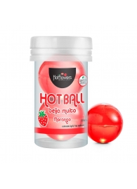 Лубрикант на масляной основе Hot Ball Beija Muito с ароматом клубники (2 шарика по 3 гр.) - HotFlowers - купить с доставкой в Великом Новгороде