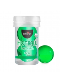 Лубрикант на масляной основе Hot Ball Beija Muito с ароматом мяты (2 шарика по 3 гр.) - HotFlowers - купить с доставкой в Великом Новгороде